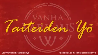 punaisella pohjalla teksti taiteiden yö.