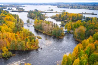 Ilmakuvaa Ämmäkosken alajuoksulta