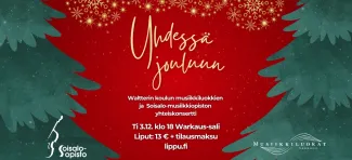 Yhdessä jouluun - Waltterin koulun musiikkiluokat ja Soisalo-opisto ylpeänä esittävät yhteisen joulukonsertin 3.12.24 klo 18