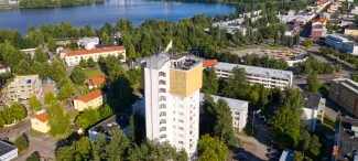ilmakuva Varkauden vesitornista