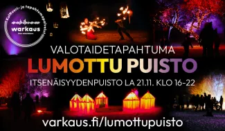Lumottu puisto valotaidetapahtuma Itsenäisyydenpuistossa